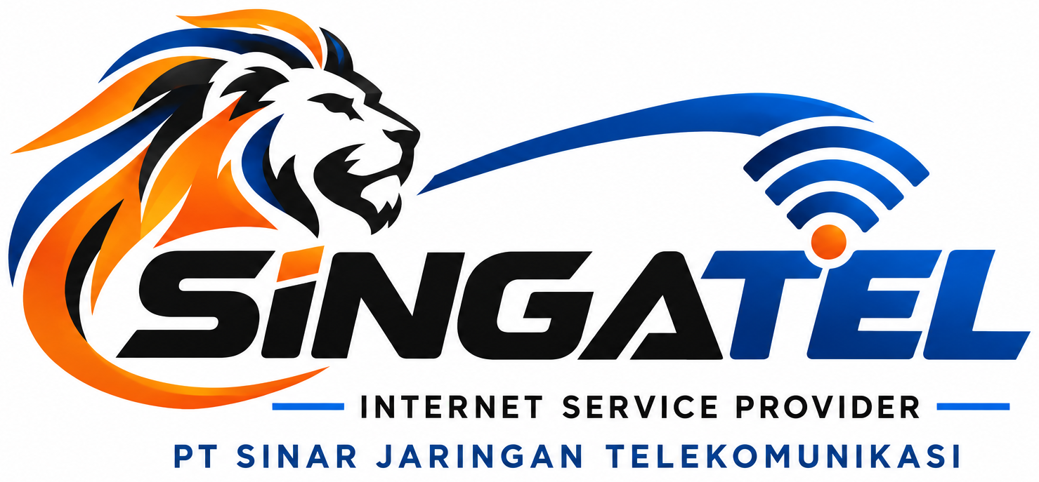 Logo resmi SINGATEL — Internet Service Provider — PT Sinar Jaringan Telekomunikasi